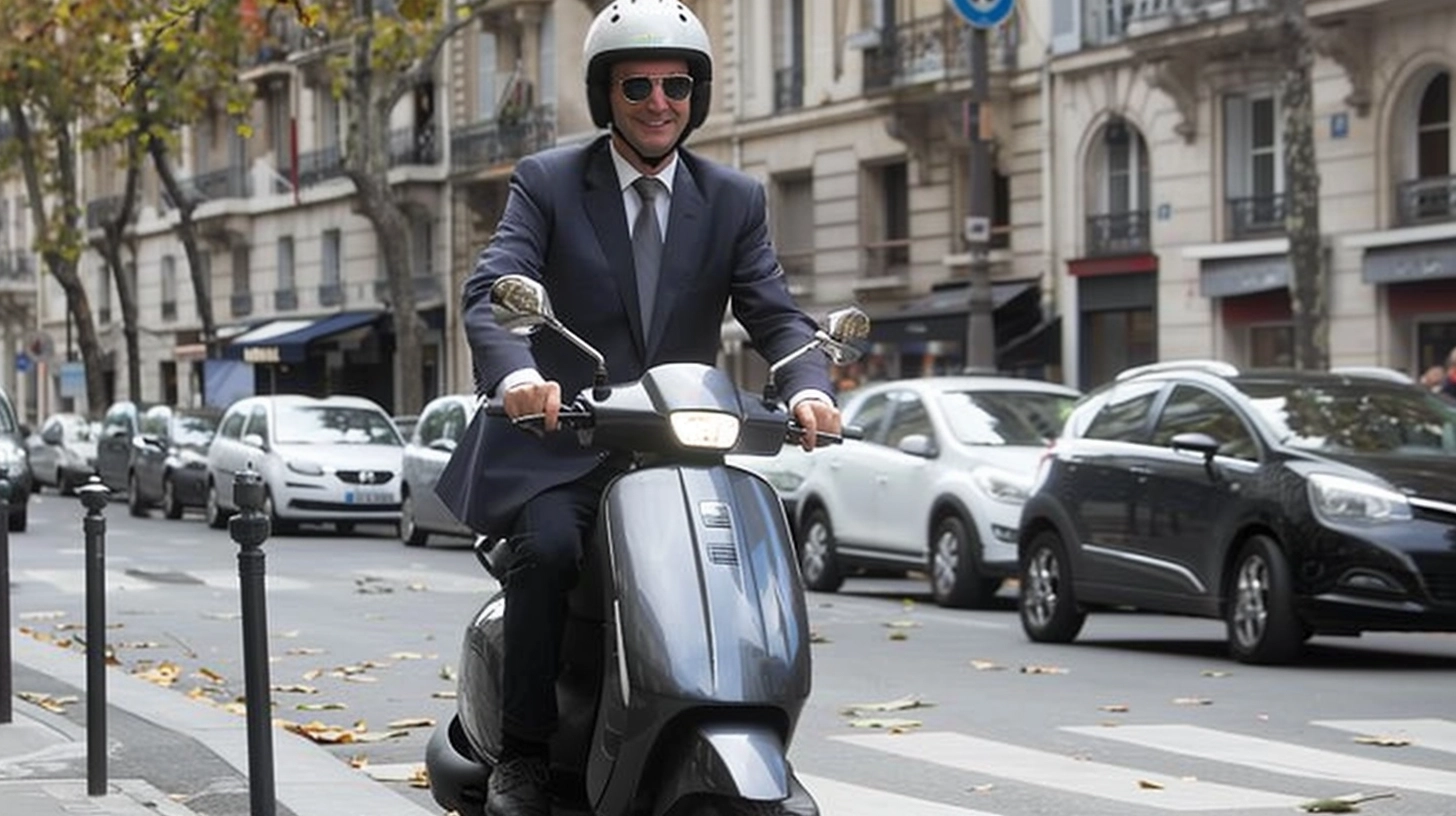 Les enchères sur le scooter de François Hollande (image générée par IA)